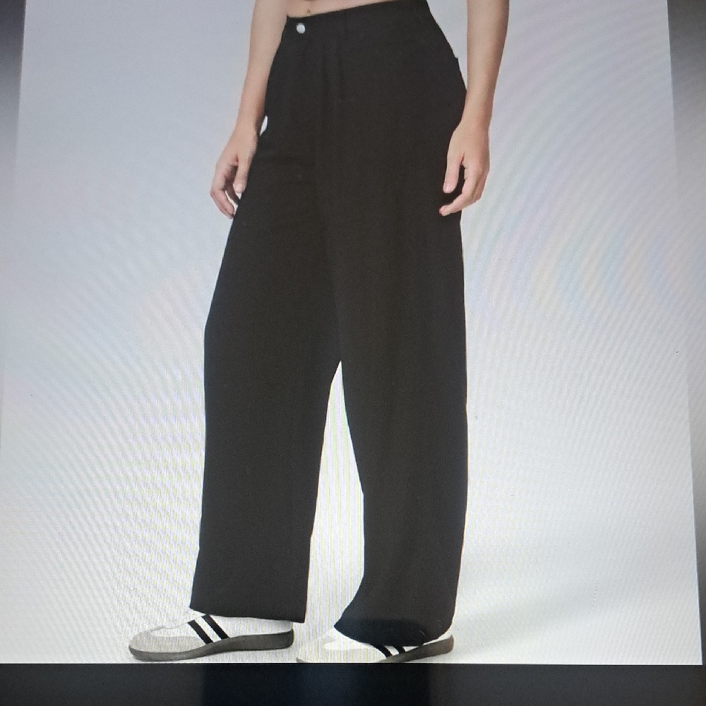 MEDIUM    HALARA PLICATED ZIPPER / BUTTON  WIDE LEG